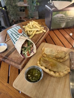 Empanadas and Gyros  at La Bruja Vegan Foods in Antigua