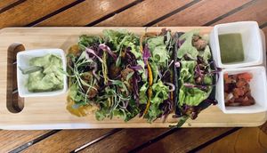 Tacos au tempeh fumé 🌮   at La Bruja Vegan Foods in Antigua