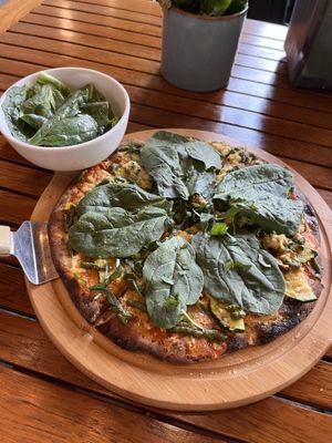 Self created pizza   at La Bruja Vegan Foods in Antigua