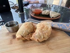 Empanadas  at La Bruja Vegan Foods in Antigua