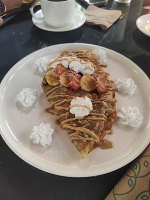 Crepe at La Bruja Vegan Foods in Antigua