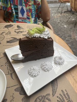 Chocolate cake   at La Bruja Vegan Foods in Antigua