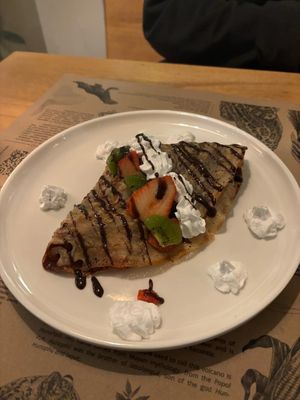 Crepe (sooooo good) at La Bruja Vegan Foods in Antigua