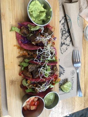   at La Bruja Vegan Foods in Antigua