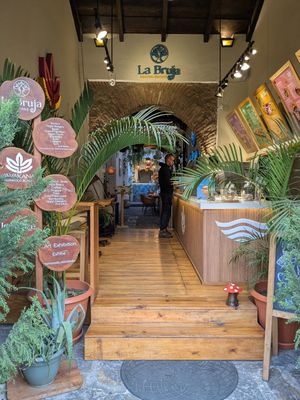 Entrance at La Bruja Vegan Foods in Antigua