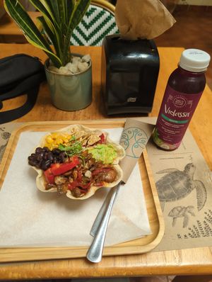  at La Bruja Vegan Foods in Antigua