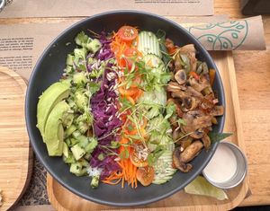   at La Bruja Vegan Foods in Antigua