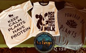 shirts at La Bruja Vegan Foods in Antigua