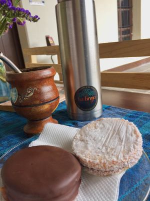 alfajores y mate at La Bruja Vegan Foods in Antigua