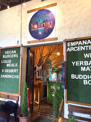 Entrance  at La Bruja Vegan Foods in Antigua