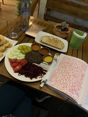 Quinoa burger YUM  at La Bruja Vegan Foods in Antigua