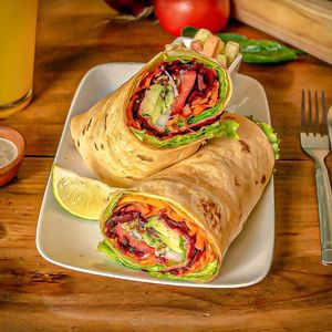 Wrap Vegan at La Bruja Vegan Foods in Antigua