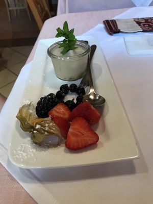 Vegan tiramisu, it’s quite weak (in terms of the coffee flavor)   at Restaurant Pizzeria Dobner in Villach