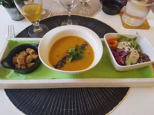Pumpkin soup at Une Cuillère Pour Maman in Bergerac