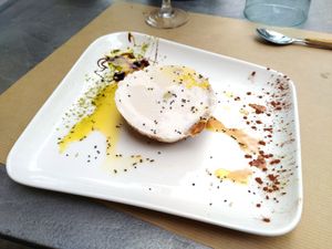 Almond milk flan at Une Cuillère Pour Maman in Bergerac