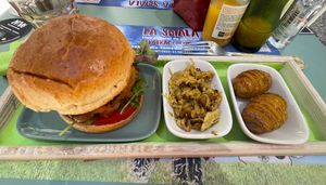 Burger with tahini and tofu (vegan version)  at Une Cuillère Pour Maman in Bergerac