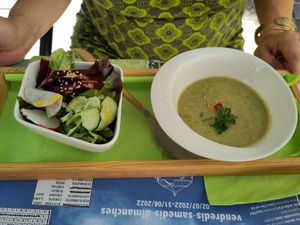 Zucchini soup at Une Cuillère Pour Maman in Bergerac