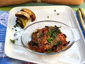Vegan moussaka at Une Cuillère Pour Maman in Bergerac
