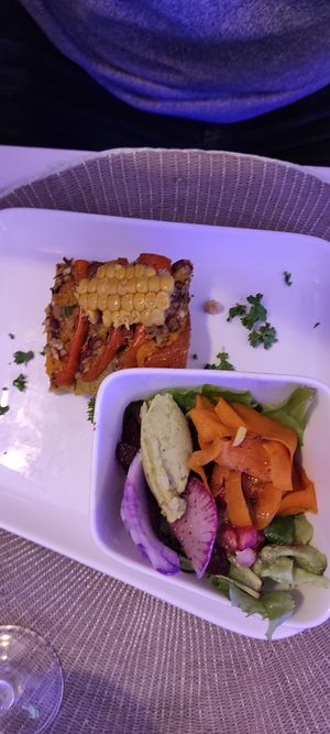 Polenta bars and salad. (vegan) at Une Cuillère Pour Maman in Bergerac