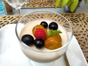 Coconut flan at Une Cuillère Pour Maman in Bergerac