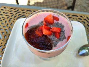 Strawberry mousse at Une Cuillère Pour Maman in Bergerac