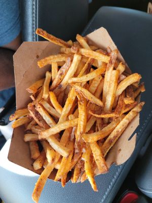Seasoned fries at Santana's Vegan Grill in Colorado Springs