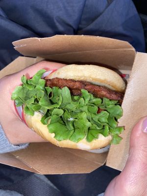Deluxe burger  at Santana's Vegan Grill in Colorado Springs