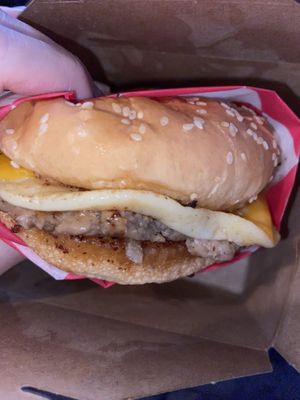 Sausage, egg, & cheese at Santana's Vegan Grill in Colorado Springs