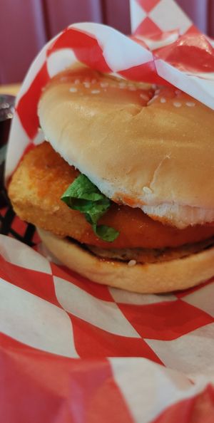Buffalo chicken and ranch. Has tomato & lettuce & onion too at Santana's Vegan Grill in Colorado Springs