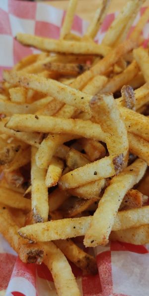 Seasoned fries at Santana's Vegan Grill in Colorado Springs