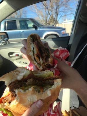 Cheeseburgers at Santana's Vegan Grill in Colorado Springs