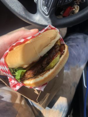 Cheeseburger at Santana's Vegan Grill in Colorado Springs