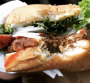 Bacon Burger no chz  at Santana's Vegan Grill in Colorado Springs