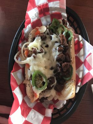 Philly cheese steak  at Santana's Vegan Grill in Colorado Springs