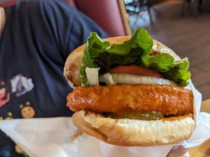Buffalo Chicken sandwich at Santana's Vegan Grill in Colorado Springs