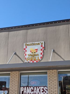Outside the restaurant at Santana's Vegan Grill in Colorado Springs