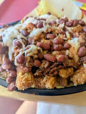 Loaded tots at Santana's Vegan Grill in Colorado Springs