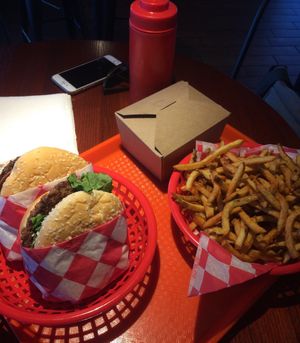 Deluxe Burger  at Santana's Vegan Grill in Colorado Springs