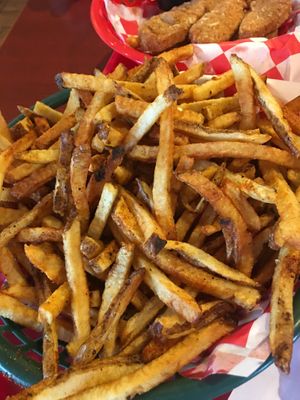 Seasoned fries at Santana's Vegan Grill in Colorado Springs