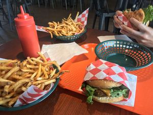 Cheeseburger meals at Santana's Vegan Grill in Colorado Springs