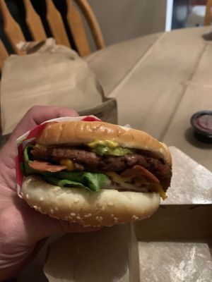 Bacon cheeseburger  at Santana's Vegan Grill in Colorado Springs