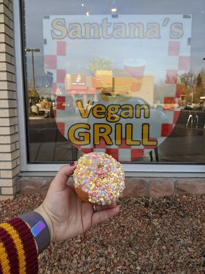 Sprinkle Donut at Santana's Vegan Grill in Colorado Springs