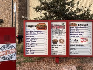 Drive-thru menu at Santana's Vegan Grill in Colorado Springs