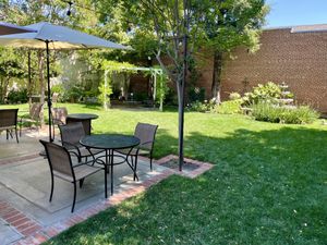 Relaxing fountain in Watson’s Veggie Garden  at Watson's Veggie Garden in Visalia