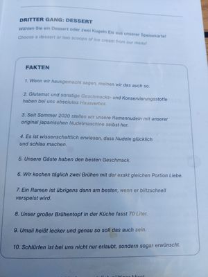 Values and facts at Umaii Ramenbar in Leipzig