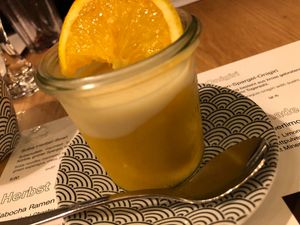 mango pudding at Umaii Ramenbar in Leipzig