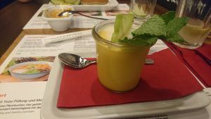 Mango pudding at Umaii Ramenbar in Leipzig