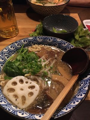 So tasty! This vegan Ramen is with fake duck meat at Umaii Ramenbar in Leipzig