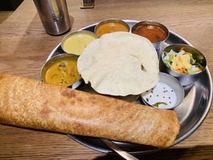 They change yogurt →　salad as vegan version   at Erick South Indian Restaurant in Nagoya