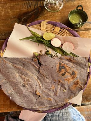 Tlayuda  at Mercado Organico La Cosecha in Oaxaca